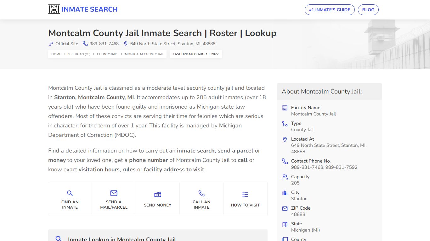 Montcalm County Jail Inmate Search | Roster | Lookup